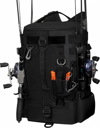 kokkoya Small Fishing Backpack with 2 Rod Holders, 16L Kayak Tackle Bag in Kuwait