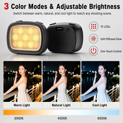3-Pack Magnetic Fill Light for DJI Osmo Pocket 4, Rechargeable in Kuwait