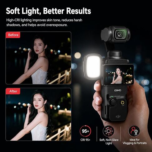 3-Pack Magnetic Fill Light for DJI Osmo Pocket 4, Rechargeable in Kuwait