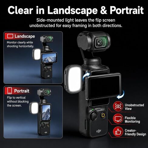 3-Pack Magnetic Fill Light for DJI Osmo Pocket 4, Rechargeable in Kuwait