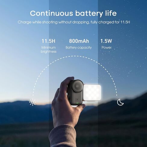 Diyeeni Magnetic LED Fill Light, 3000K-6000K Color Temperature Quick Release Magnetic Camera Light, CRI95+ Mini On Camera Video for Osmo Action 6 in Kuwait
