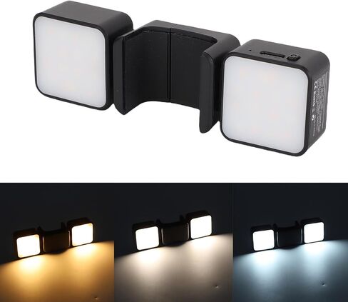 Action Camera Video Light Fit for 3 Magnetic Fill Light Attachment USB C Rechargeable for Soft Lighting, Lightweight Design for Outdoor Vlogging in Kuwait