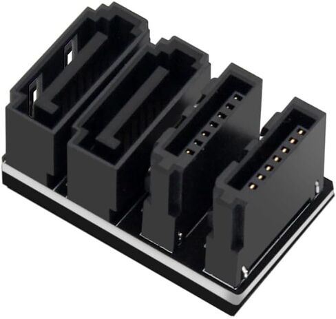 180 Degree SATA 7-pin Male to Female Adapter, SATA III Data Power Extension Adapter for PC SSD HDD Cable Management & Chassis Wire Optimization 1 Pack in Kuwait
