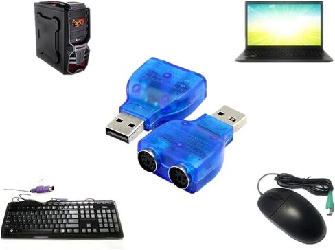 / 2 to USB Adapter, 6-pin Male to USB Female Converter, for Keyboard and, Compact Polymer Plug in Saudi Arabia