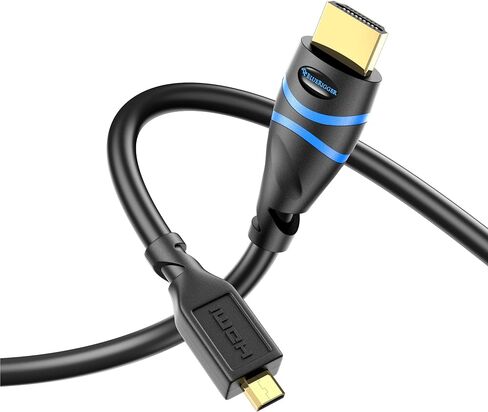 BlueRigger Micro HDMI to HDMI Cable (10FT, 4K@60Hz HDR, Male to Male, 3D, 18Gbps Cord, ARC) - Compatible with GoPro Hero 7/6, Raspberry Pi 4/5, Sony A6300 Camera/Retroid Pocket 3+, Nikon B500 in Saudi Arabia