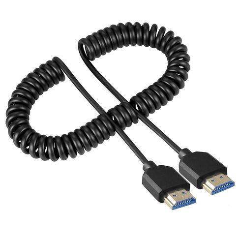 Danfetsoy 8K HDMI Coiled Cable 3Ft- 6Ft, HDMI Male to Male Coiled Cable 48Gbps Supports 8K@60Hz, 4K@120Hz Suitable for Monitor, Laptop, PC, TV (1.8m/6.6feet) in Kuwait