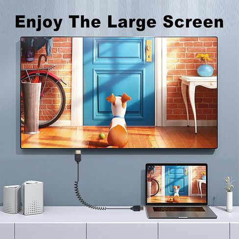 Danfetsoy 8K HDMI Coiled Cable 3Ft- 6Ft, HDMI Male to Male Coiled Cable 48Gbps Supports 8K@60Hz, 4K@120Hz Suitable for Monitor, Laptop, PC, TV (1.8m/6.6feet) in Kuwait
