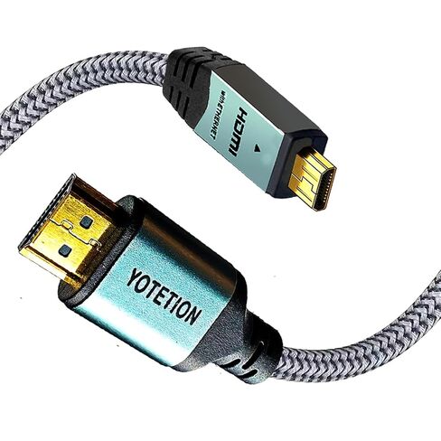 Micro HDMI 50FT Cable, 4K 60Hz Micro HDMI to HDMI 2.0 Cord Support HDR 3D ARC High Speed 18Gbps Compatible with Hero 7 6 5 Sony A6000 A6300 Camera Nikon B500 Yoga 3 Pro in Kuwait