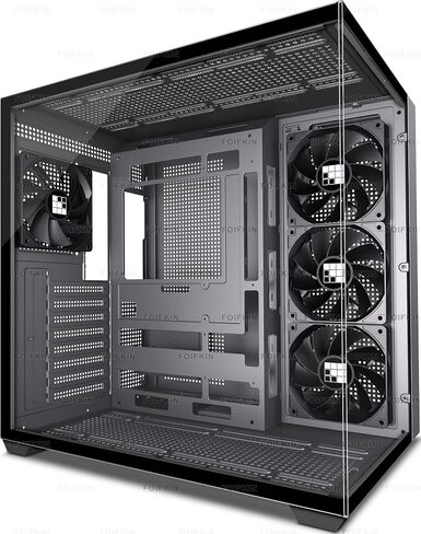 FOIFKIN F300 (2025) PC Case - Pre-Installed 4 No RGB Fan, ATX Mid-Tower Computer case, Gaming PC Case, 270° Panoramic Glass with Type-C, FOIFKIN (Black+) in Kuwait