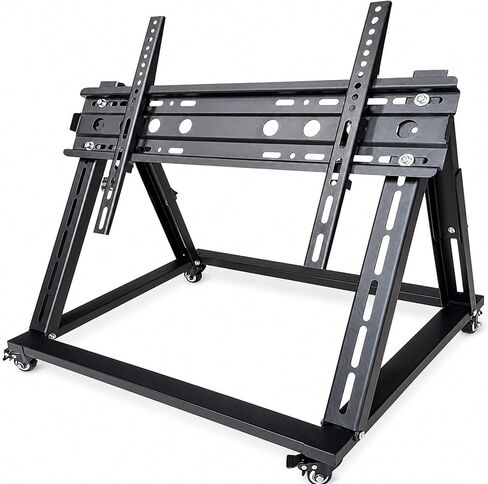 Low Height Mobile TV Stand with Wheels, Confidence Monitor Stand for 26-65 Inch TVs, Heavy Duty Rolling Floor TV Cart, VESA 200x200 to 600x600, 30° Tilt, Cable Ties Included in Saudi Arabia