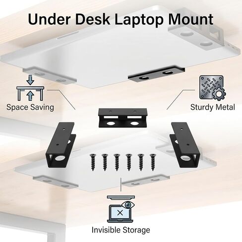 3 PCS Under Desk Laptop Mount, Universal Laptop Under Desk Mount Hidden Docking Station Holder, Space-Saving for MacBook Neo, Dell Laptop, Tablet, Keyboard, Cable Box, Network Switch in Kuwait