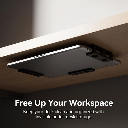 3 PCS Under Desk Laptop Mount, Universal Laptop Under Desk Mount Hidden Docking Station Holder, Space-Saving for MacBook Neo, Dell Laptop, Tablet, Keyboard, Cable Box, Network Switch in Kuwait