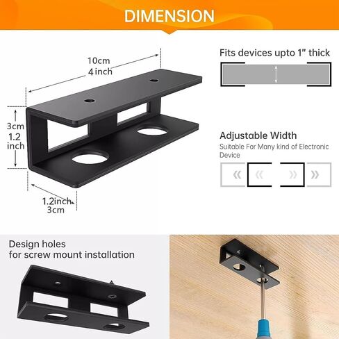 3 PCS Under Desk Laptop Mount, Universal Laptop Under Desk Mount Hidden Docking Station Holder, Space-Saving for MacBook Neo, Dell Laptop, Tablet, Keyboard, Cable Box, Network Switch in Kuwait