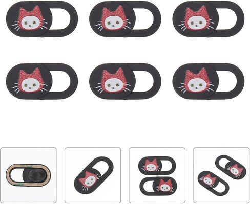 Cat Pattern Privacy 6pcs Webcam Cover Slide for Laptop Tablet in Kuwait