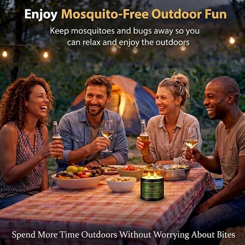 Mosquito Candles for Outside, 2 Pack 9 oz Mosquito Repellent Candles for Patio, Backyard, Porch, Camping & Outdoor Living, Citronella, DEET Free in Saudi Arabia