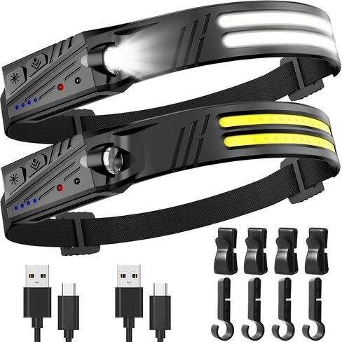 KIDECCE Headlamp Flashlight,2 Pack Super Bright 2000 Lumen Head Lamp in Saudi Arabia