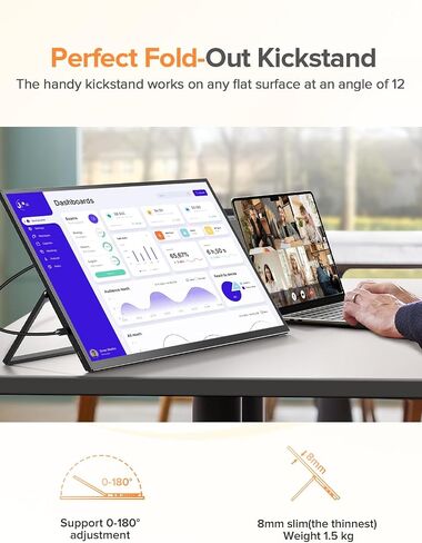 EVICIV Portable Monitor 100Hz 21.5", 100% DCI-P3 QLED 1ms Gaming Monitor in Kuwait