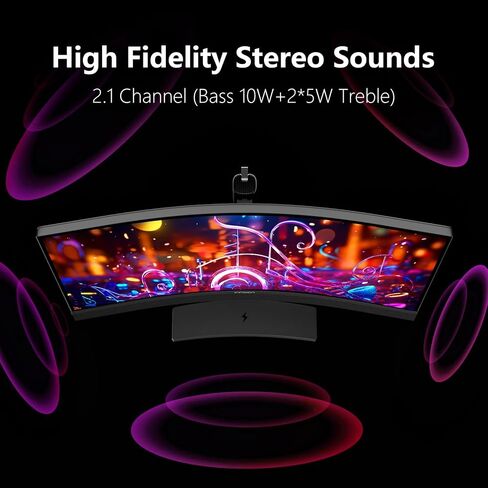 INNOCN 34 Inch Curved Ultrawide Gaming Monitor Mini LED 3440 x 1440p 165Hz PC Computer Gaming Monitor, USB Type C Power Delivery, HDMI, DP, Stereo Speakers, Charger Pad, Black in Kuwait