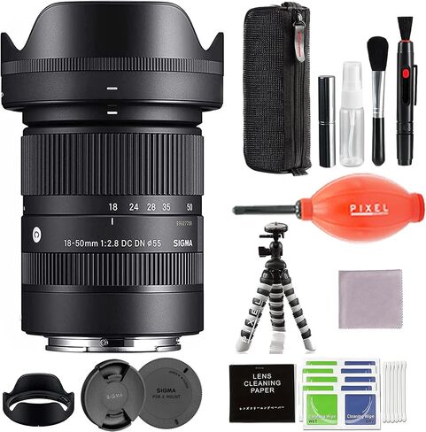 Sigma 18-50mm f2.8 DC DN Contemporary Lens for Fujifilm X with Pixel Advanced Accessory and Travel Bundle (Sigma 1-Year USA Warranty) in Kuwait