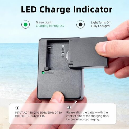 DMW-BLG10 DMW-BLG10PP DMW-BLE9 Battery Charger Compatible with Panasonic Lumix G100 GX9 GX85 GX80 GX7 LX100 II ZS100 ZS200 ZS300 ZS90 ZS70 Camera, Replacement for DE-A98 Charger in Kuwait