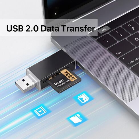 SD Card Reader USB C, Dual Slots USB 2.0 Type C to Micro SD Card Adapter, Memory Card Reader for MicroSD, SDHC, SDXC, Compatible with Laptop, PC, iPhone17/16, iPad Pro, Android in Kuwait