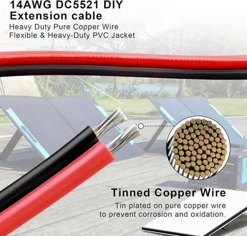 14AWG DC5521 Power Pigtails Cable for Starlink Mini, 3FT in Kuwait