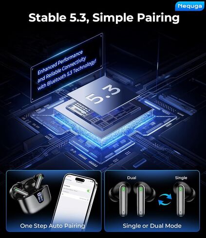 Wireless Earbuds, Bluetooth 5.4 Bluetooth Headphones, 48H Playtime Ear Bud in Kuwait