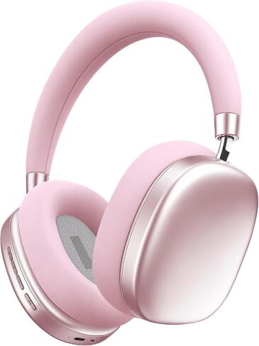 Wentronic YG01 Wireless Over-Ear Headphones, Active Noise Cancelling, Up to 58H Battery Life, Bluetooth 5.3, Great for Travel & Office, USB-C Lossless Audio, Microphone for iPhone Android - Pink in Kuwait