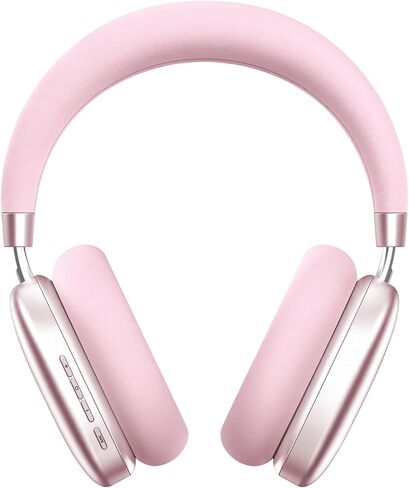 Wentronic YG01 Wireless Over-Ear Headphones, Active Noise Cancelling, Up to 58H Battery Life, Bluetooth 5.3, Great for Travel & Office, USB-C Lossless Audio, Microphone for iPhone Android - Pink in Kuwait