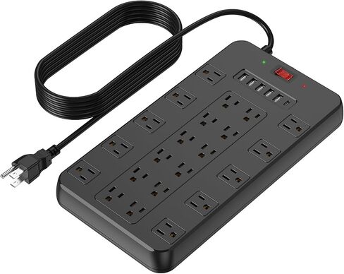 FDTEK 20 amp Power Strip Surge Protector Heavy Duty 22 Outlets 6 FT Cord in Saudi Arabia