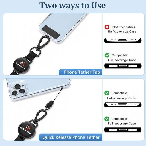 Anti-Theft Phone Tether with Retractable Steel Lanyard & Locking Carabiner in Kuwait