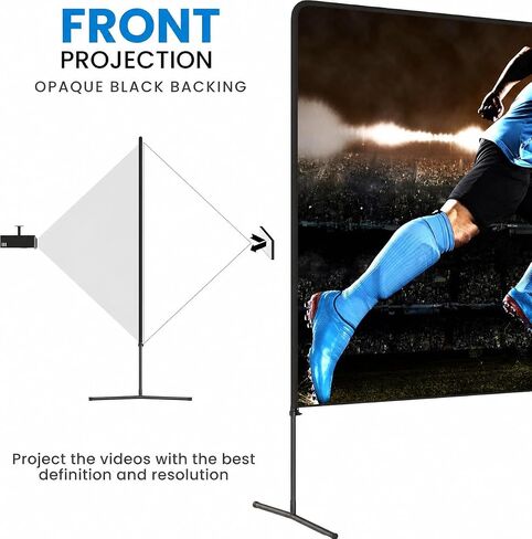 Adjustable Height Projector Screen - 180 Inch Indoor & Outdoor Projector Screen with Carry Bag for Office and Home Theater Portable Projection Screen in Saudi Arabia