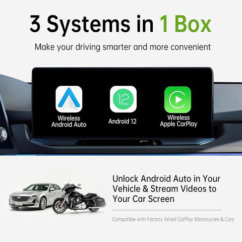 ONINCE CarPlay Ai Box 2026 Upgrade - 3-in-1 Ai Box for Wired CarPlay Cars in Kuwait