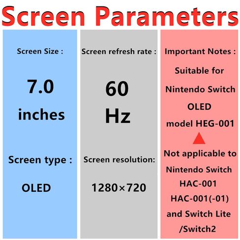 7.0" For Nintendo Switch OLED Screen Replacement Switch OLED HEG-001 2021 LCD Touch Display Screen Digitizer Assembly with Repair Tools in Kuwait