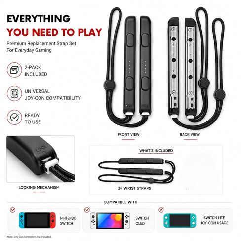 Hopevry Wrist Strap for Switch Controller | Lanyard Replacement Accessory for Joycon Controller | 2 Pack in Kuwait