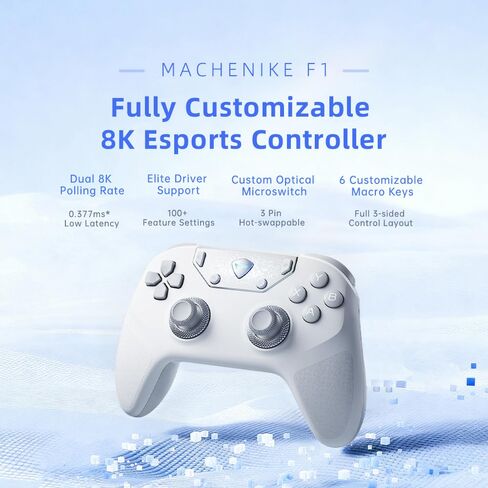 Machenike F1 8000Hz Wireless PC Controller, TMR Joysticks, 6 Macro Keys in Kuwait
