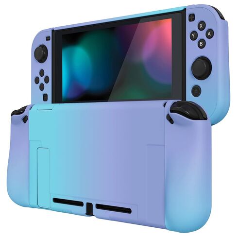 PlayVital Ergonomic Grip Case for Nintendo Switch, Upgraded Protective Hard Case Protector for Switch - Shock-absorbent Anti-Scratch Dockable Durable Cover Game Accessories, Chameleon Purple Blue in Kuwait