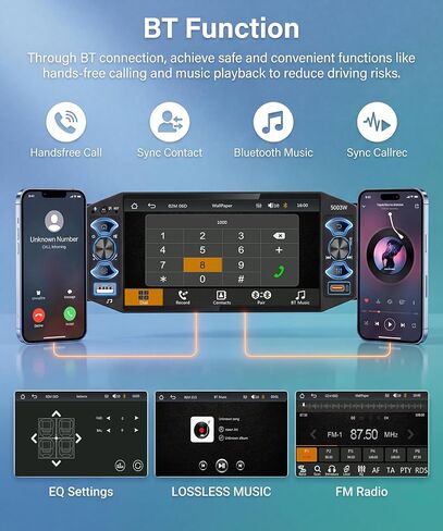 Rimoody 5 Inch Single Din Car Stereo with Wireless Carplay Android Auto in Kuwait