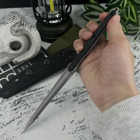 HUAAO Outdoor Fixed Blade Knife With Kydex Sheath, 440C Stainless Steel&Aluminum Handle,Perfect for Everyday Carry Fishing, Hiking, Camping,Birthday Gift for Men in Kuwait