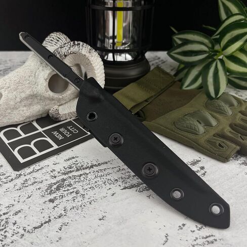 HUAAO Outdoor Fixed Blade Knife With Kydex Sheath, 440C Stainless Steel&Aluminum Handle,Perfect for Everyday Carry Fishing, Hiking, Camping,Birthday Gift for Men in Kuwait