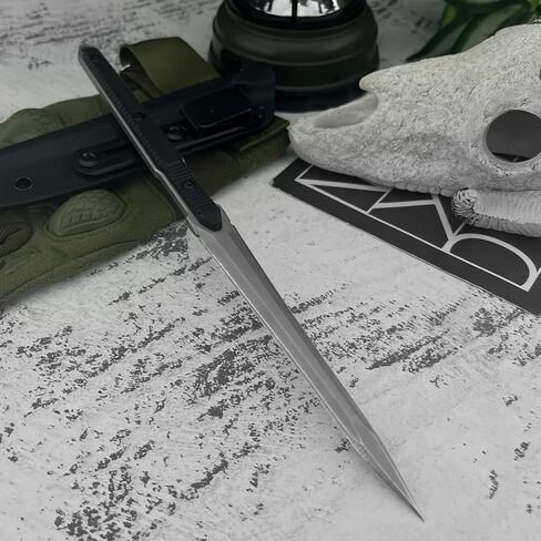 HUAAO Outdoor Fixed Blade Knife With Kydex Sheath, 440C Stainless Steel&Aluminum Handle,Perfect for Everyday Carry Fishing, Hiking, Camping,Birthday Gift for Men in Kuwait
