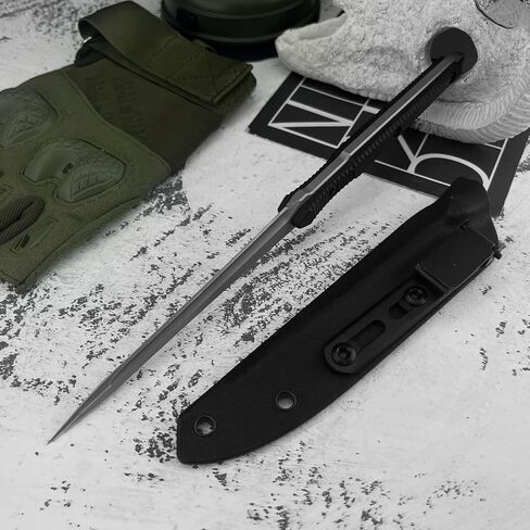 HUAAO Outdoor Fixed Blade Knife With Kydex Sheath, 440C Stainless Steel&Aluminum Handle,Perfect for Everyday Carry Fishing, Hiking, Camping,Birthday Gift for Men in Kuwait
