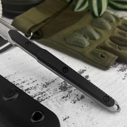 HUAAO Outdoor Fixed Blade Knife With Kydex Sheath, 440C Stainless Steel&Aluminum Handle,Perfect for Everyday Carry Fishing, Hiking, Camping,Birthday Gift for Men in Kuwait