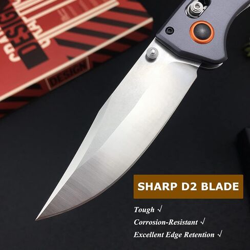 HUAAO Everyday Carry Foldable Knife with 3.7’’ D2 Steel Blade Wood Handle, EDC Manual Open Folding Pocket Knife with Thumb Stud, Belt Clip for Camping in Kuwait