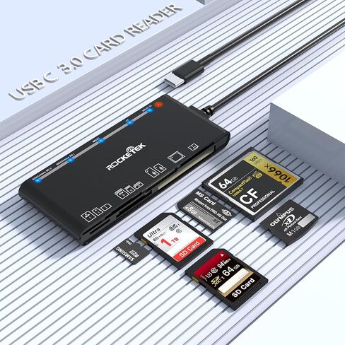 USB C Memory Card Reader, 7-in-1 SD TF CF XD MS Card Reader 5Gbps in Kuwait