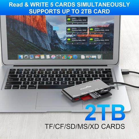 USB C Memory Card Reader, 7-in-1 SD TF CF XD MS Card Reader 5Gbps in Kuwait
