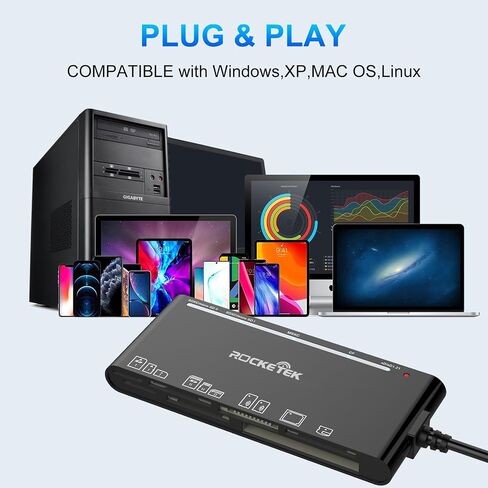 USB C Memory Card Reader, 7-in-1 SD TF CF XD MS Card Reader 5Gbps in Kuwait