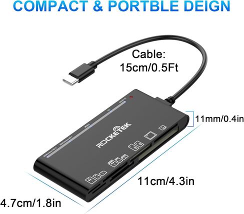 USB C Memory Card Reader, 7-in-1 SD TF CF XD MS Card Reader 5Gbps in Kuwait