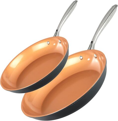 Gotham Steel Hard Anodized Pots and Pans Premium Cookware Set with Ultimate Nonstick Ceramic & Titanium Coating, Oven and Dishwasher Safe, Copper in Saudi Arabia