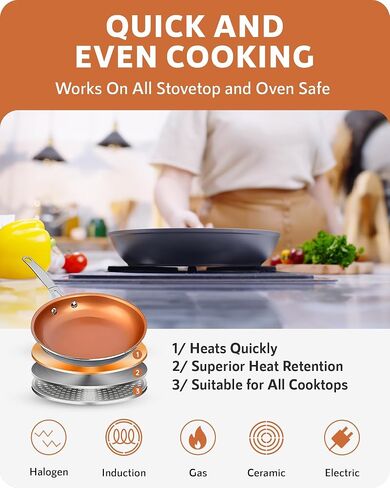 Gotham Steel Hard Anodized Pots and Pans Premium Cookware Set with Ultimate Nonstick Ceramic & Titanium Coating, Oven and Dishwasher Safe, Copper in Saudi Arabia